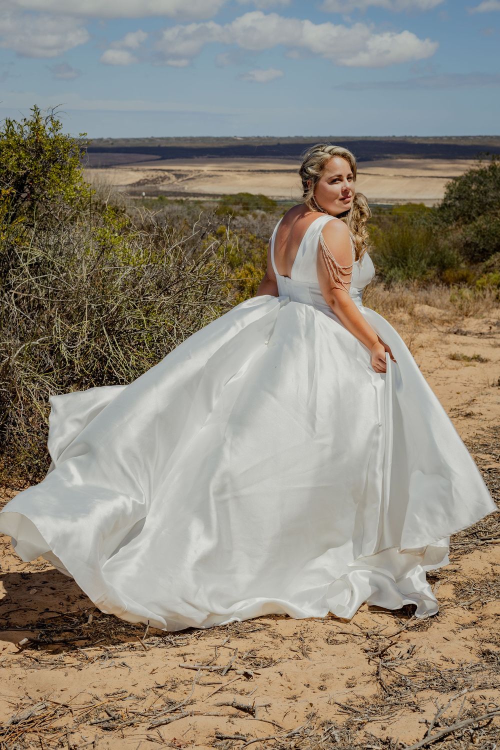 Bride portrait in landscape