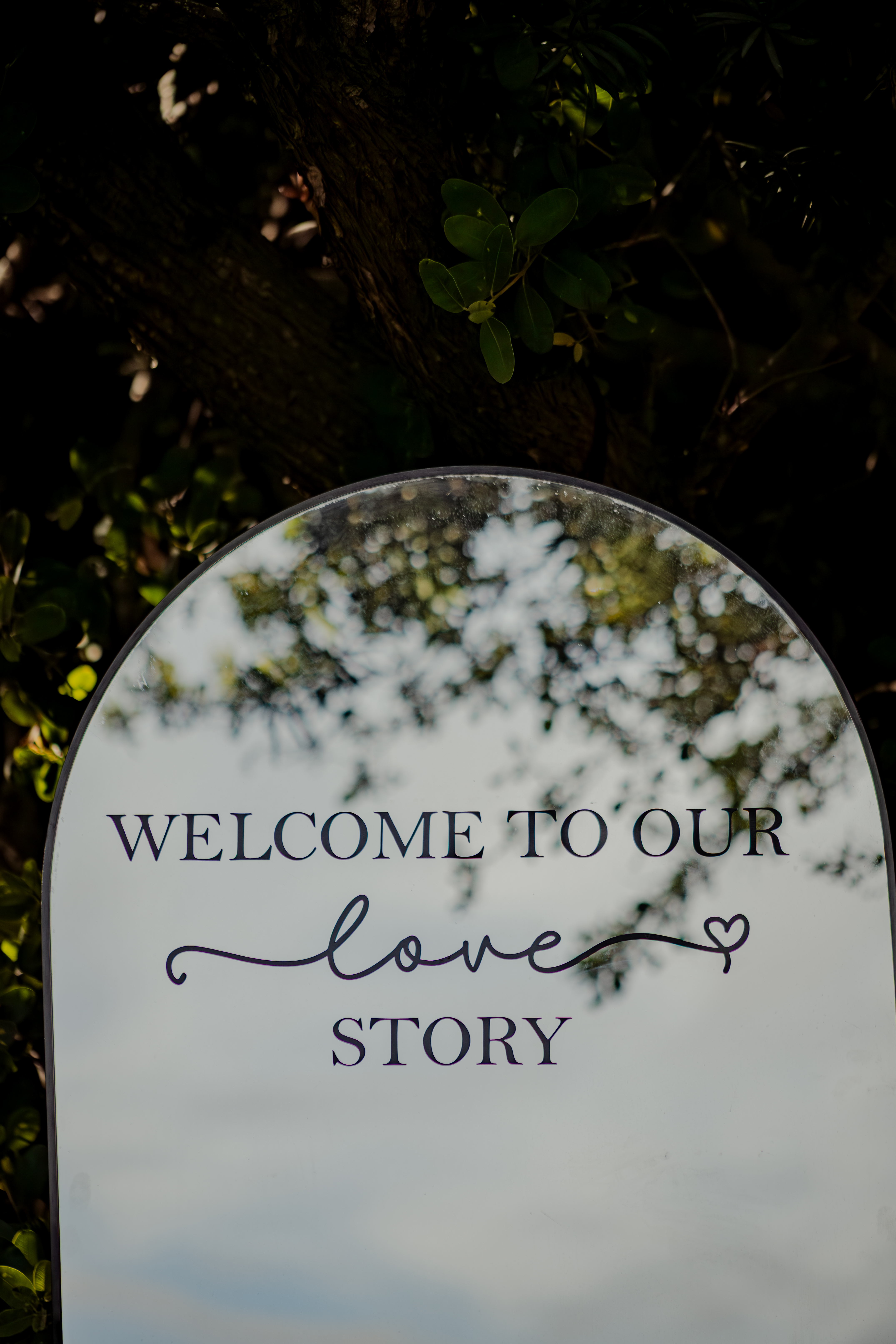 Welcome to our love story sign