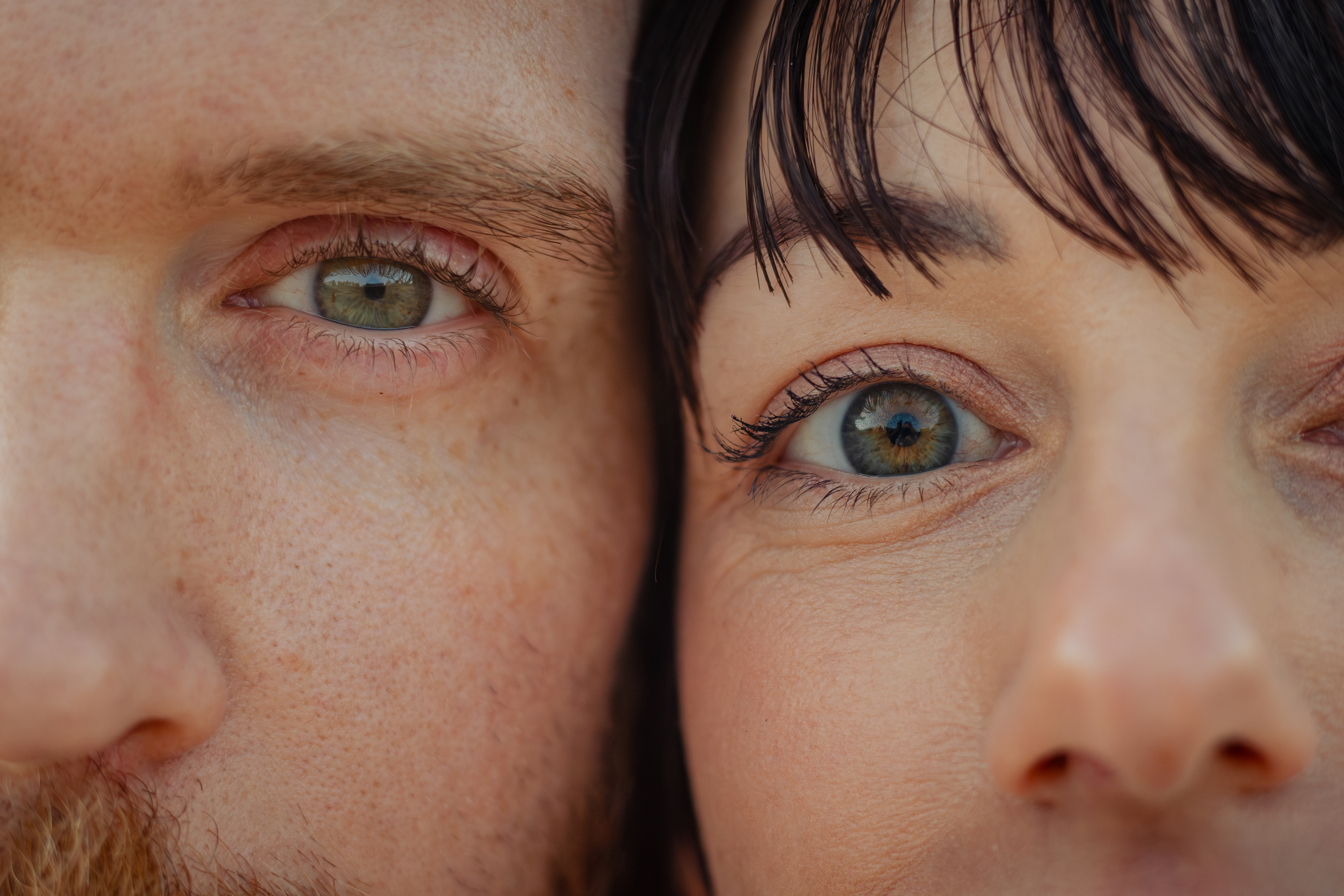 Close-up portrait of the couple together